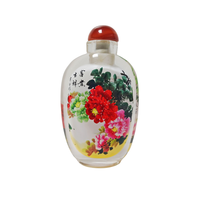 Tabatière en verre peinte à la main de Chine traditionnelle de luxe 15cm Design floral antique pour la décoration intérieure et les cadeaux