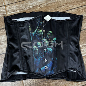 Disfraz de Halloween con Diseño de Zombie de Terror, Corsé Negro de Satén con Cierre Ajustable en la Espalda y Broches Delanteros - Product Image 3