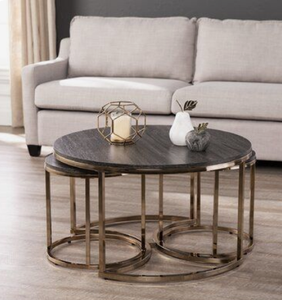 Table basse de Style classique Table gigogne finie classique Hôtel Meubles de luxe Table gigogne de salon décorative - Product Image 5