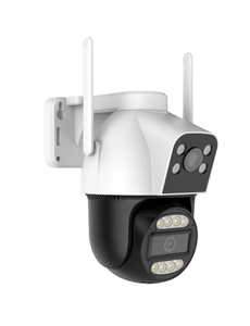 เลนส์คู่ 4MP กล้องวงจรปิดกลางแจ้ง AI กล้องปลุกไร้สายการติดตามการเคลื่อนไหวอัตโนมัติ Wifi PTZ กล้อง IP <span class=keywords><strong>CamHipro</strong></span> - Product Image 2