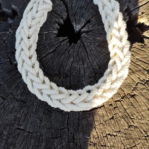 Wide <b>White</b> <b>Curtain</b> Tieback 5 Strand Cotton Rope Holdback Handmade Thick Drapery Tie - Product Image 4