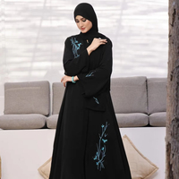 Abayas musulmanes personnalisées à sequins pour femmes, robes longues décontractées imprimées, grande taille, col montant, extensibles dans les quatre sens, vente en gros