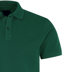 <b>Men's</b> <b>Green</b> Cotton Pique Short Sleeve <b>Polo</b> <b>Shirt</b> Casual Breathable Knitted Solid Color Regular Fit - Product Image 4