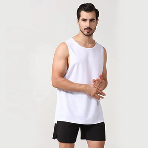 Custom made OEM Workout Sports Fitness Custom Men Stringer Gym Tank Top With Split - Product Image 3