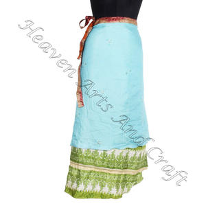 กระโปรงยาวพันรอบชายหาดผ้าไหมสไตล์โบโฮหลากสีสไตล์โบฮีเมียนสวมใส่สบายสไตล์ฮิปปี้แฟชั่นไซส์ฟรีไซส์ - Product Image 4