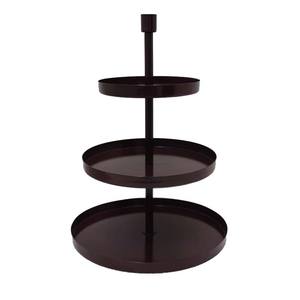 Présentoir à gâteau de forme ronde en métal à 3 niveaux au design unique gris fini pour présentoir de fête d'événement d'anniversaire en gros en vrac - Product Image 3