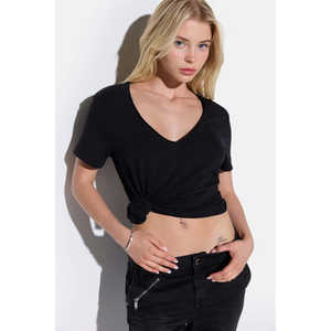 Camiseta Casual Básica de Manga Corta con Cuello en V, 100% Poliéster - Product Image 3