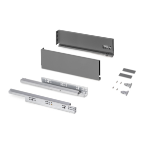 Eluca Protone 30kg cassetto grigio acciaio esterno con guide di estensione completa e chiusura morbida 131mm di altezza 400mm di profondità - Product Image 1