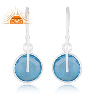 Dernières tendances en argent sterling fin doublet aigue-marine Quartz pierres précieuses boucles d'oreilles fabricant de bijoux personnalisés - Product Image 4