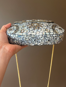 Pochette en mosaïque pour elle pochette en métal sac à bandoulière fait à la main sac à main de style vintage pochette à la main par LUXURY CRAFTS - Product Image 3