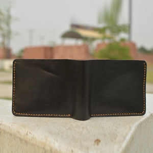 Custom Logo Genuine Leather Bi Fold <b>Wallet</b> <b>Slim</b> RFID Blocking Purse For <b>Men</b> Vintage Stylish OEM BFW-0122 - Product Image 2