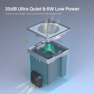 Purificateur d'air HEPA Marsmate H13 avec filtre à charbon actif, portable, alimentation électrique USB, WiFi, US, plastique - Product Image 6