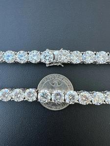 Top Trending 8mm VVS Moissanite Diamond <b>Tennis</b> <b>Necklace</b> With 925 <b>Silver</b> Bling Chain For Wedding Wear From Manufacturer Price - Product Image 3