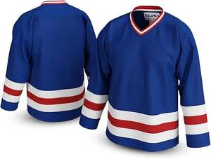Maillot de hockey sur glace à col en V de haute qualité 100% polyester, respirant et brodé, fabriqué au Pakistan, personnalisable avec le nom de l'équipe - Product Image 6