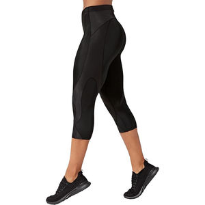 Mallas de entrenamiento de Fitness para mujer negras de alta calidad, diseño transpirable de cintura alta para ejercicio de Yoga, pantalones de cintura elástica con estilo - Product Image 1
