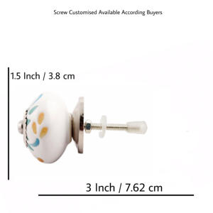 Boutons en céramique floraux de style industriel Feuille rustique gravée Poignée de tiroir Cuisine Chambre à coucher Salon Armoire Commode - Product Image 5