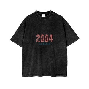 Customized Gradient Letter Screen Printing Washed Short Sleeve T-shirt Men's Loose Summer Round Neck Tee Men's O-Neck Casual Tee - Product Image 1
