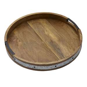 Bandeja de servir de madera hecha a mano Último nuevo diseño de esmalte Desayuno Bandeja de servir agua y jugo - Product Image 3