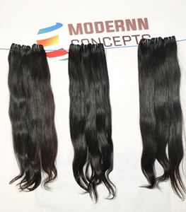 Extensiones de Cabello Humano Virgen 100% Natural, Color Negro, Liso, Doble Trama, Sin Procesar, de Templo Indio - Product Image 1
