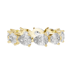Bague éternité en diamant de laboratoire taille poire 3,13 carats pour femme, clarté VVS-VS EF, or 18 carats, 14 carats, 10 carats et argent 925, rose, jaune - Product Image 3