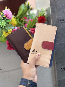 Cartera de piel auténtica con estilo, bolso de mano con tarjetero, Cartera de cuero reciclada - Product Image 2