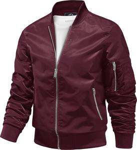 Chaquetas Bomber de satén de seda para hombres y mujeres de estilo callejero personalizado con logotipo frontal con cremallera chaquetas universitarias para el invierno - Product Image 2