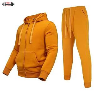 Ropa de calle de dos piezas con estampado sólido informal con capucha para hombre, chándal, pantalones holgados para correr, conjuntos de talla grande, deporte de invierno 100% - Product Image 1