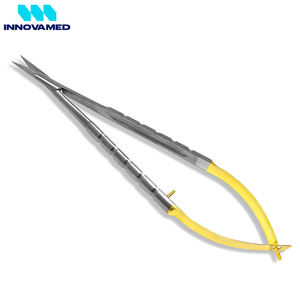 Micro Ciseaux En Argent Couleur Or Extrémités Instrument De Beauté De Qualité Supérieure 5.5 pouces Lames Droites Micro Ciseaux À Ressort - Product Image 5