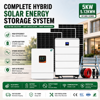 Système de stockage d'énergie solaire hybride LiFePO4 empilable de 5 kW avec onduleur et panneaux solaires pour la maison