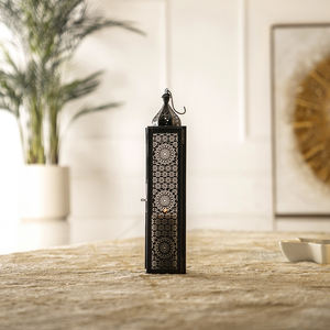 Décorations pour la maison 2026, élégantes lanternes en métal noir de style marocain pour la décoration du Ramadan - Product Image 2