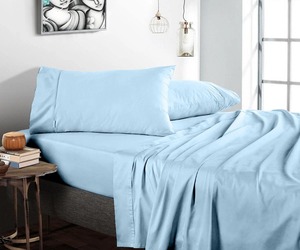 High on Demand Light Blue 4 Piece <b>Queen</b> Bed <b>Sheet</b> Set for Hotels or Resorts and Guest Houses Available at Good Price - Product Image 6