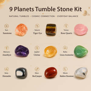 Kit de Pierres Roulées de Guérison Reiki Premium Chargées d'Énergie pour l'Équilibrage des Chakras, la Manifestation, la Prospérité, l'Éducation et les Relations - Product Image 5