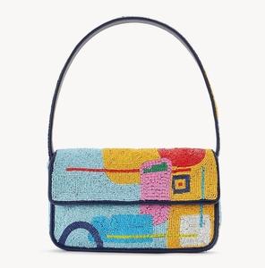 Best Quality Colorful Stripe Pattern Women and Girls Designer <b>Handbag</b> Custom High-End Fashion Purse Lightweight Durable Stylish - Product Image 4