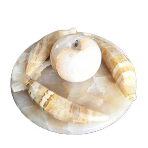 Ensemble de fruits en marbre fait à la main, fruits en pierre d'onyx, ensemble de fruits pour la décoration - Product Image 1