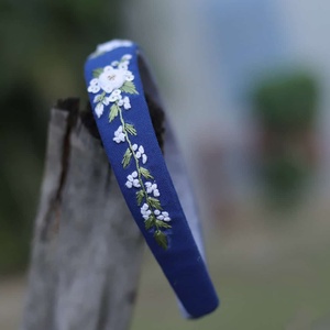 Custom made Handcrafted Linen <b>Hair</b> <b>Clips</b> with Floral Embroidery. Ideal <b>for</b> <b>weddings</b> parties photoshoots or everyday styling - Product Image 3