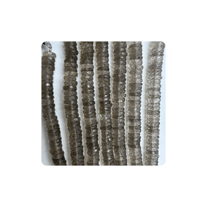 Wholesale 14 Inches Black 5-6 Natural Smokey Quartz Faceted <b>Heishi</b> Shape Premium Quality Stone <b>Beads</b> for Jewelry Making - Product Image 4