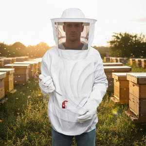 เสื้อผ้าเลี้ยงผึ้งแบบครึ่งตัว ระบายอากาศได้ดี สำหรับมืออาชีพ อุปกรณ์เลี้ยงผึ้งกลางแจ้ง - Product Image 5