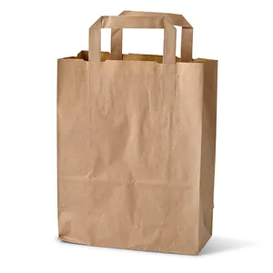 Sacs en papier kraft épais et robustes pour le recyclage, utilisation quotidienne, 22x10x28cm, sacs de courses pour la vente au détail - Product Image 2