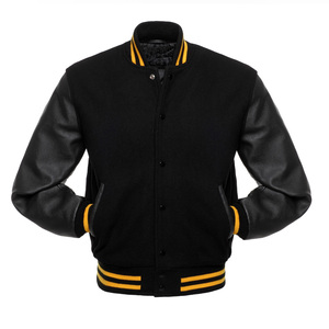 Mejor Premium Varsity Jacket Hombres High School Letterman Bomber Style Fleece CollegeBaseballjacket para hombres DDP Envío - Product Image 2