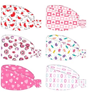 Nurse Caps for Women Nursing Caps with Button Adjustable Elastic Scrub <b>Hats</b> Custom Cute Printed Pattern for Nurses By Vaslcare - Product Image 1