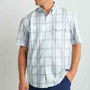 Chemise à boutons personnalisée en gros, dernière collection, UPF 50, imperméable, manches longues, séchage rapide, coupe-vent, légère, en élasthanne/coton, pour la pêche masculine - Product Image 1