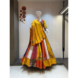 Conjunto Tradicional Chaniya Choli de Algodón Puro Jaam con Trabajo de Dupatta Pallu, Absorbente de Humedad, Listo para Usar, Ropa Étnica - Product Image 1