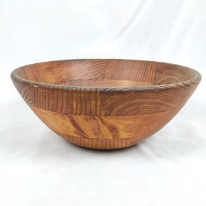 Tazón para servir ensalada de madera de acacia de alta calidad, gran capacidad, diseño único de esmalte, hecho a mano. - Product Image 1