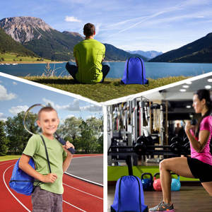 Hot Sale Made in Pakistan Casual Waterproof Polyester Lightweight Unisex Custom Logo <b>Drawstring</b> Bags - Product Image 6