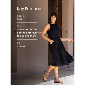 Rita Schwarzes ärmelloses Kleid mit natürlicher Taille - Product Image 3