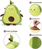 Jouet en peluche en forme d'avocat en forme de nourriture Kawaii doux, oreiller en forme d'animal en peluche, grande peluche spongieuse, poupée d'avocat