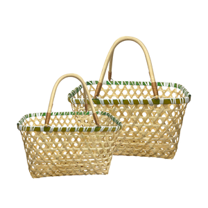 PANIERS DE RÉCOLTE EN BAMBOU éco-conscients tissés à la main pour la récolte au jardin, les achats au marché et le stockage élégant à la maison - Product Image 1