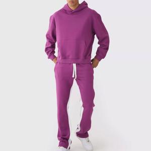 High Quality <b>Purple</b> <b>Men's</b> Flare Sweatsuit with Custom Logo Print OEM Service Best Price From a Winter Season Latest Design 2026 - Product Image 1