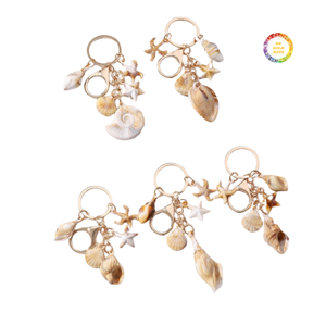 Porte-clés en coquillage marin naturel fait à la main, cadeau sur le thème de l'océan - Product Image 5