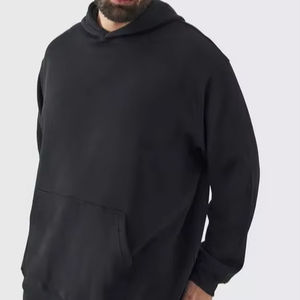 Sudadera con capucha negra Premium básica personalizada de gran tamaño de algodón pesado para hombre oferta al por mayor tendencia 2024 - Product Image 1